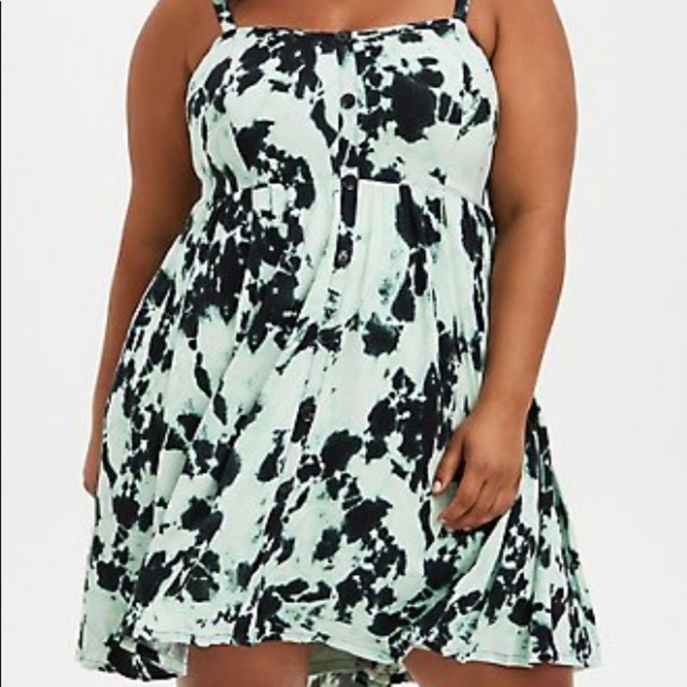 Torrid mint & black tie dye dress 1X new - Picture 4 of 6